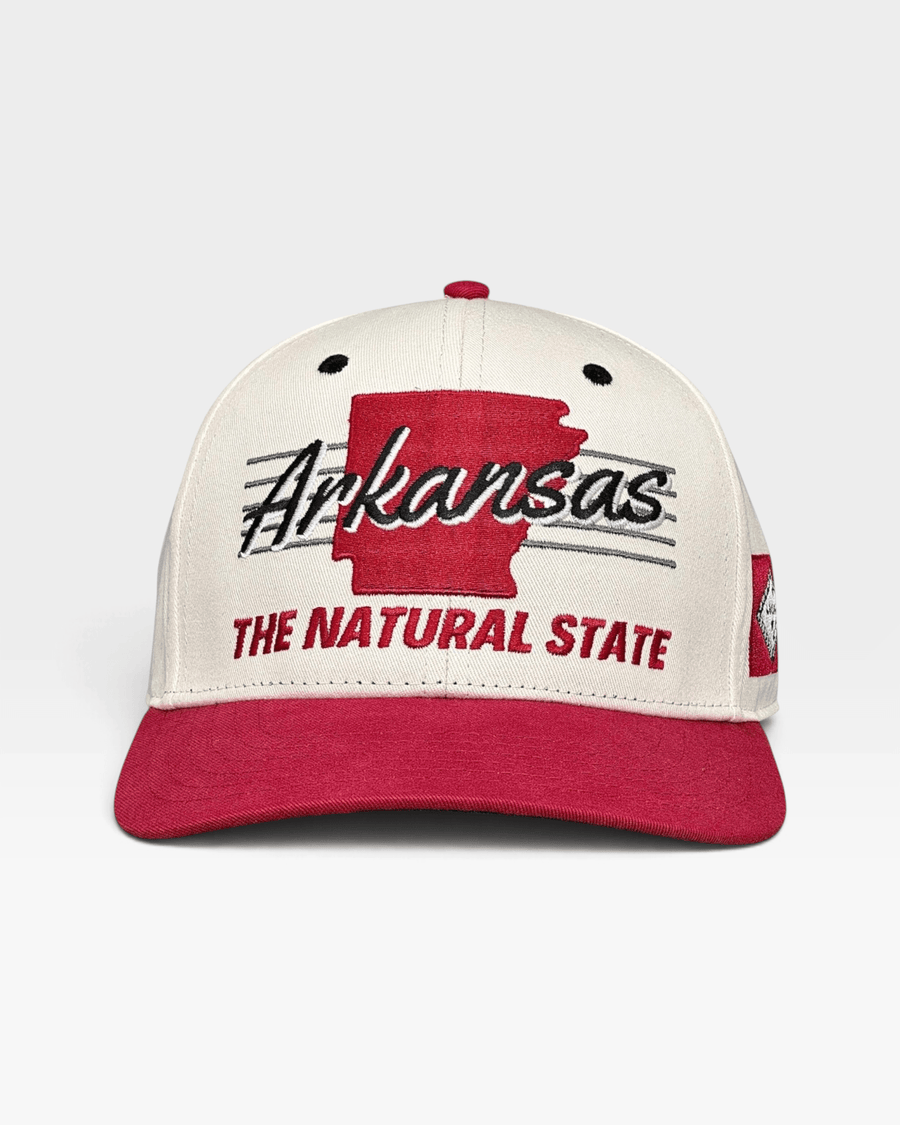 Arkansas Snapback - The Daly (Cream/Red) - Shells Vintage Hat Co.