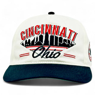 Cincinnati Snapback - The Charlie Hustle (Cream/Black) - Shells Vintage Hat Co.