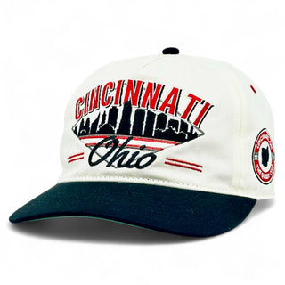 Cincinnati Snapback - The Charlie Hustle (Cream/Black) - Shells Vintage Hat Co.