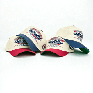 Houston Snapback - The Texan (Cream/Red) - Shells Vintage Hat Co.