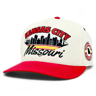 Kansas City Snapback - The Arrowhead (Cream/Red) - Shells Vintage Hat Co.