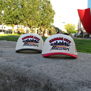 Kansas City Snapback - The Arrowhead (Cream/Red) - Shells Vintage Hat Co.