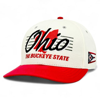 Ohio Snapback - The Horseshoe (Cream/Red) - Shells Vintage Hat Co.