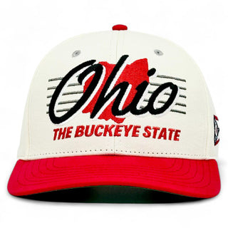 Ohio Snapback - The Horseshoe (Cream/Red) - Shells Vintage Hat Co.