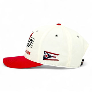 Ohio Snapback - The Horseshoe (Cream/Red) - Shells Vintage Hat Co.