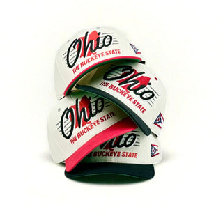 Ohio Snapback - The Horseshoe (Cream/Red) - Shells Vintage Hat Co.