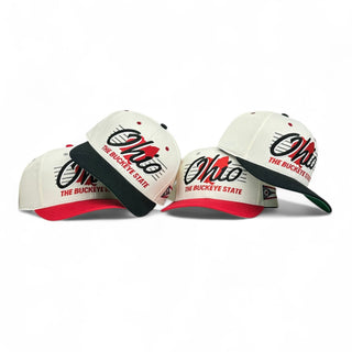 Ohio Snapback - The Horseshoe (Cream/Red) - Shells Vintage Hat Co.