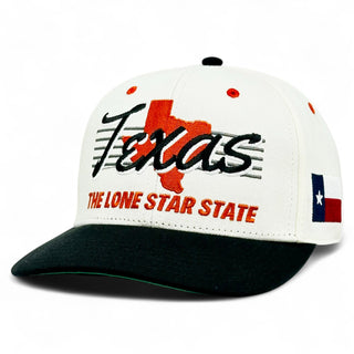 Texas Snapback - The Longhorn (Cream/Black) - Shells Vintage Hat Co.