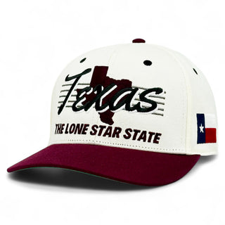 Texas Snapback - The Manziel (Cream/Maroon) - Shells Vintage Hat Co.
