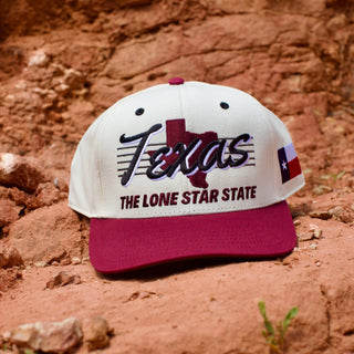 Texas Snapback - The Manziel (Cream/Maroon) - Shells Vintage Hat Co.