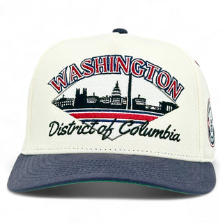 Washington D.C. Snapback - The Ovechkin (Cream/Navy) - Shells Vintage Hat Co.