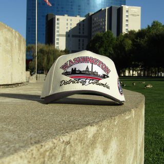 Washington D.C. Snapback - The Ovechkin (Cream/Navy) - Shells Vintage Hat Co.