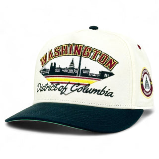 Washington D.C. Snapback - The Riggins (Cream/Black) - Shells Vintage Hat Co.