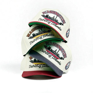 Washington D.C. Snapback - The Riggins (Cream/Crimson) - Shells Vintage Hat Co.