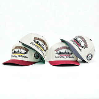 Washington D.C. Snapback - The Riggins (Cream/Crimson) - Shells Vintage Hat Co.
