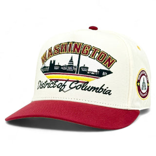 Washington D.C. Snapback - The Riggins (Cream/Crimson) - Shells Vintage Hat Co.