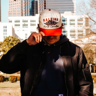 Raleigh Snapback - The Oak (Cream/Red) - Shells Vintage Hat Co.