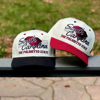 South Carolina Snapback - The Willy B (Cream/Garnet) - Shells Vintage Hat Co.