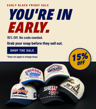 15% Off Early Black Friday Sales Banner With Hats