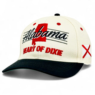 Alabama Snapback - The Bryant - Denny (Cream/Black) - Shells Vintage Hat Co.