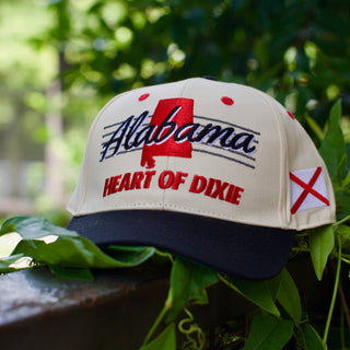 Alabama Snapback - The Bryant - Denny (Cream/Black) - Shells Vintage Hat Co.