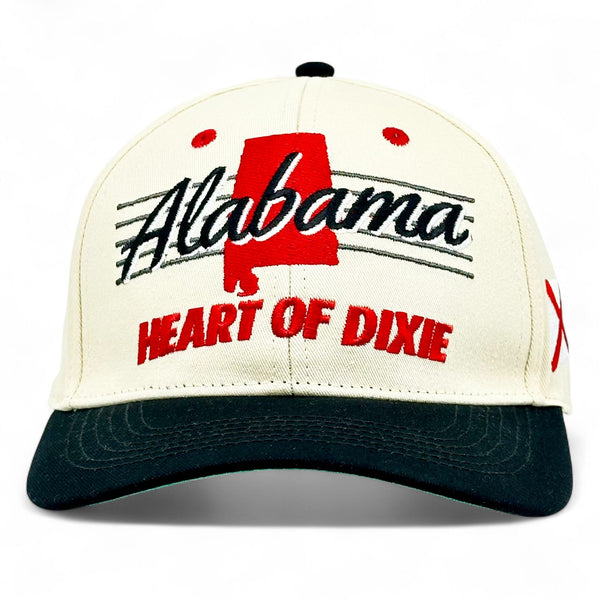 Alabama Snapback - The Bryant - Denny (Cream/Black) - Shells Vintage Hat Co.