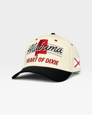 Alabama Snapback - The Bryant-Denny (Cream/Black) - Shells Vintage Hat Co.