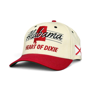 Alabama Snapback - The Bryant-Denny (Cream/Red) - Shells Vintage Hat Co.