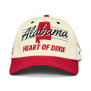 Alabama Snapback - The Bryant-Denny (Cream/Red) - Shells Vintage Hat Co.