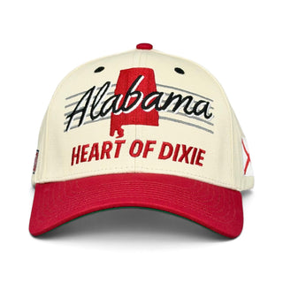 Alabama Snapback - The Bryant-Denny (Cream/Red) - Shells Vintage Hat Co.