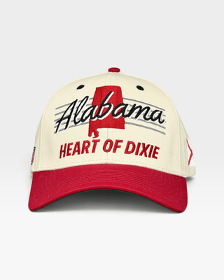 Alabama Snapback - The Bryant-Denny (Cream/Red) - Shells Vintage Hat Co.
