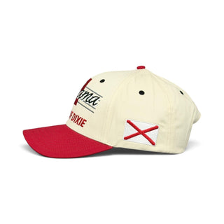 Alabama Snapback - The Bryant-Denny (Cream/Red) - Shells Vintage Hat Co.