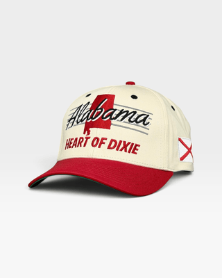 Alabama Snapback - The Bryant-Denny (Cream/Red) - Shells Vintage Hat Co.
