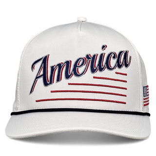 America Snapback - The Uncle Sam (White) - Shells Vintage Hat Co.
