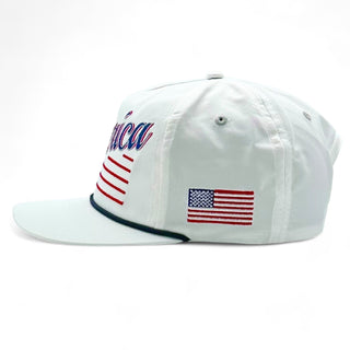 America Snapback - The Uncle Sam (White) - Shells Vintage Hat Co.