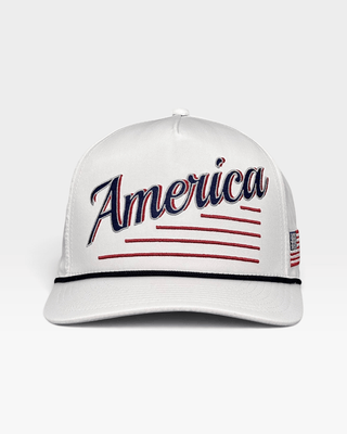 America Snapback - The Uncle Sam (White) - Shells Vintage Hat Co.