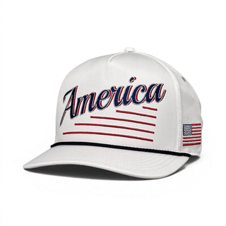 America Snapback - The Uncle Sam (White) - Shells Vintage Hat Co.