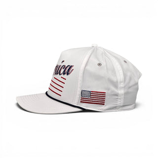 America Snapback - The Uncle Sam (White) - Shells Vintage Hat Co.