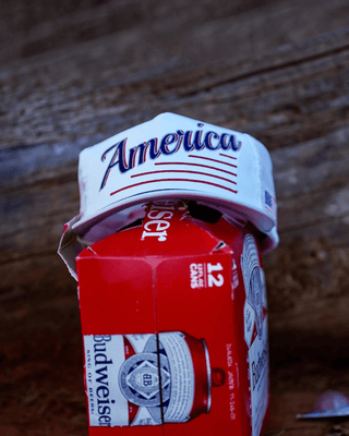 America Snapback - The Uncle Sam (White) - Shells Vintage Hat Co.