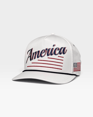 America Snapback - The Uncle Sam (White) - Shells Vintage Hat Co.