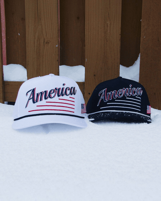 America Snapback - The Uncle Sam (White) - Shells Vintage Hat Co.