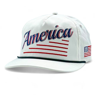 America Snapback - The Uncle Sam (White) - Shells Vintage Hat Co.