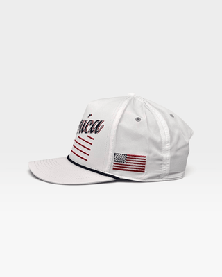 America Snapback - The Uncle Sam (White) - Shells Vintage Hat Co.
