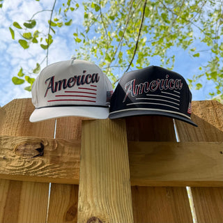 America Snapback - The Uncle Sam (White) - Shells Vintage Hat Co.