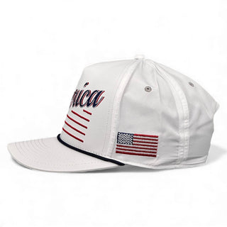 America Snapback - The Uncle Sam (White) - Shells Vintage Hat Co.