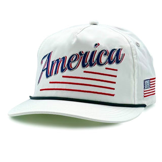 America Snapback - The Uncle Same (White) - Shells Vintage Hat Co.