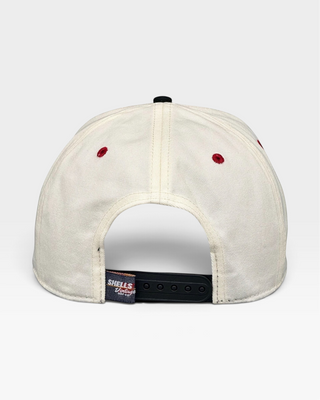 Arkansas Snapback - The Daly (Cream/Black) - Shells Vintage Hat Co.