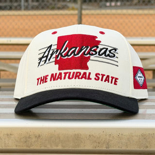 Arkansas Snapback - The Daly (Cream/Black) - Shells Vintage Hat Co.