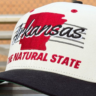 Arkansas Snapback - The Daly (Cream/Black) - Shells Vintage Hat Co.