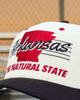 Arkansas Snapback - The Daly (Cream/Black) - Shells Vintage Hat Co.